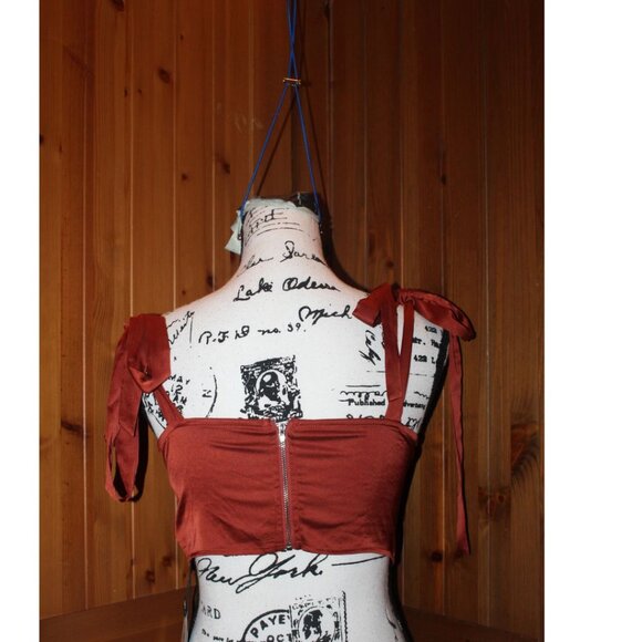 Cider NWT Zipper Corset with Tied Straps  Size S - Picture 3 of 9